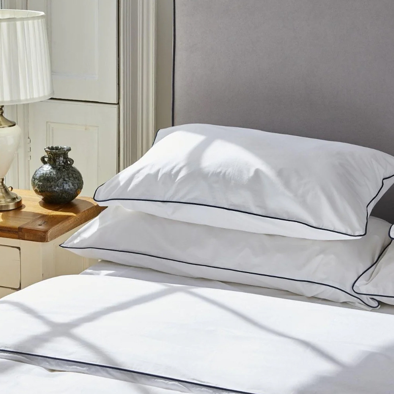 مجموعه پوشش لحاف لوله ای سفید 5 ستاره Sateen Sateen White White Sateen