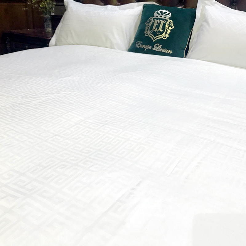 پنبه اصلی طولانی مدت 80s Sateen Jacquard 400T مجموعه تختخواب هتل